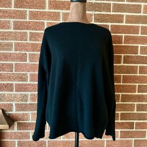 H+ Hannoh Wessel Knit Wool Pullover Sweater Black Crew Neck Long Sleeve, Size M